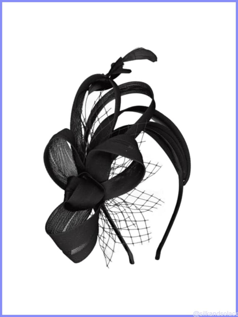 Fascinator Headband with Clips Fluffy Feather & Soft Netting Tea Party Derby